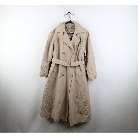 Orvis Jackets & Blazers - Vintage 70s 80s Orvis Womens 12 Distressed Lined Belted Trench Coat Jacket Beige